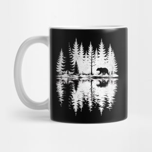 Bear Silhouette Forest Reflection Design Mug